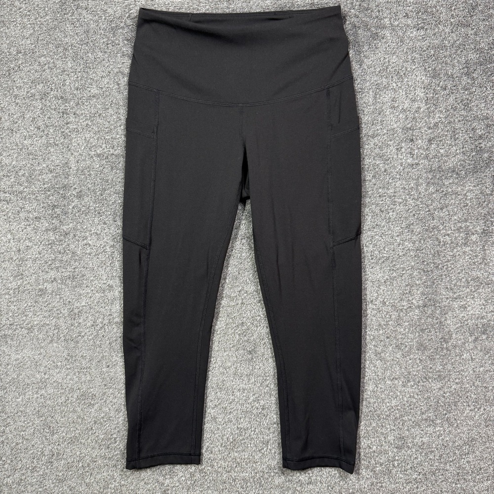 Z by Zella Leggings Womens S Black High Waisted Cropped with Pockets